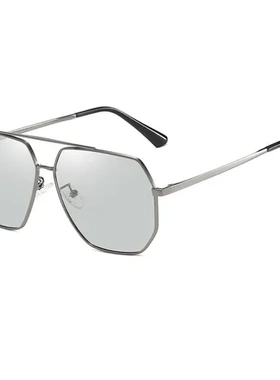 港风变色阿莎露新款感光太阳镜偏光智能驾驶眼镜复古男女墨镜