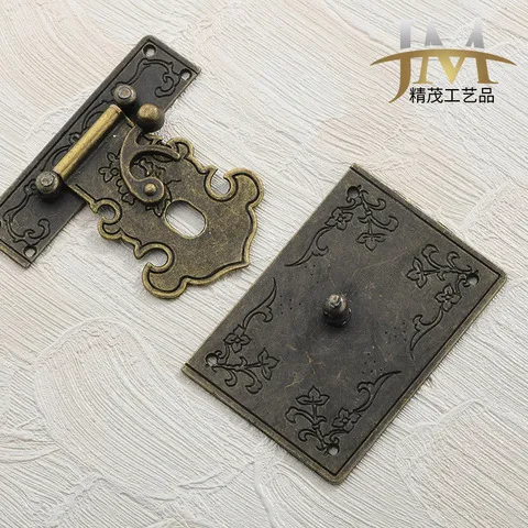 包装盒五金复古箱扣暗箱扣四方木盒仿古锌合金配件搭扣