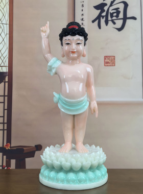仿玉合成汉白玉太子佛像浴佛