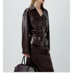 皮衣外套女2025秋冬新款高级感翻领气质PU皮收腰显瘦时尚夹克外套