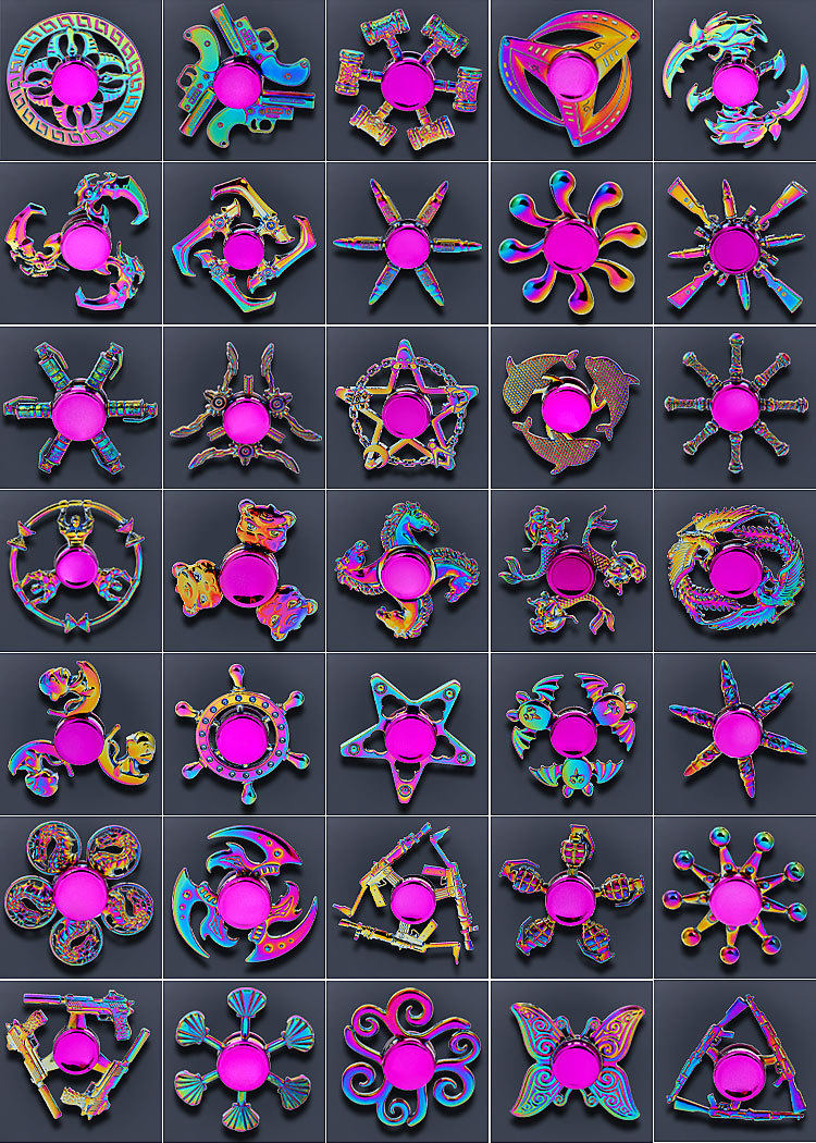 超划算解压新款炫彩合金指尖陀螺解压神器指间陀 螺网红