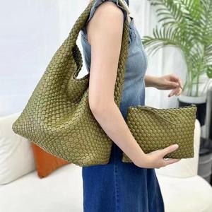 手工编织包包女大容量真皮腋下包2024新款法式小众设计单肩子母包