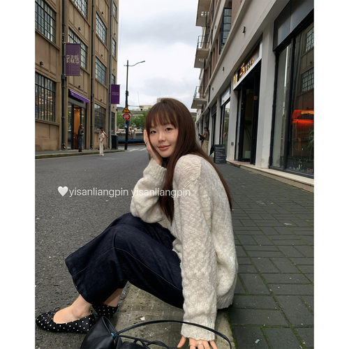 圆领套头肌理感毛衣针织衫女上衣