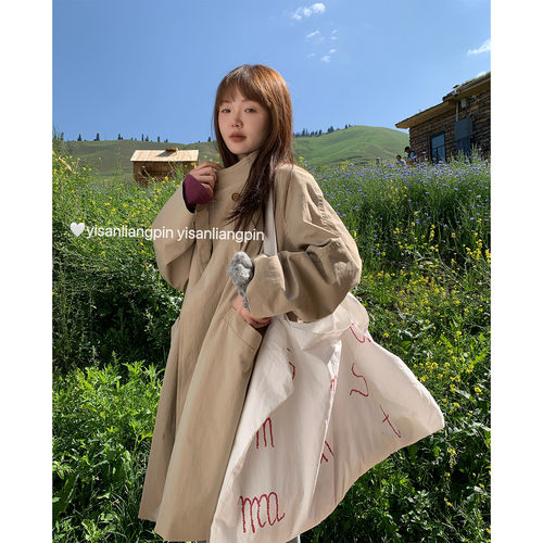 立领风衣女秋季中长款气质外套