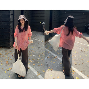 长袖 衬衣女2026年春夏 韩系苎麻微透花边防晒衬衫 一三良品小个子