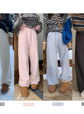 一三良品小个子 一条过冬 可束脚加厚加绒卫裤直筒休闲裤女保暖裤