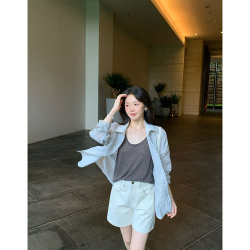 宽松防晒衬衫外套女夏长袖衬衣
