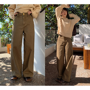 一三良品小个子 抓绒显瘦百搭工装裤休闲裤牛仔裤阔腿长裤子女冬