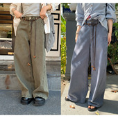 阔腿长裤 一三良品小个子 裤 休闲工装 2026女春夏 分割线弯刀牛仔裤