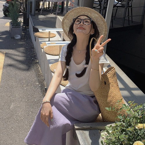 小个子松紧腰半身裙长裙直筒裙夏