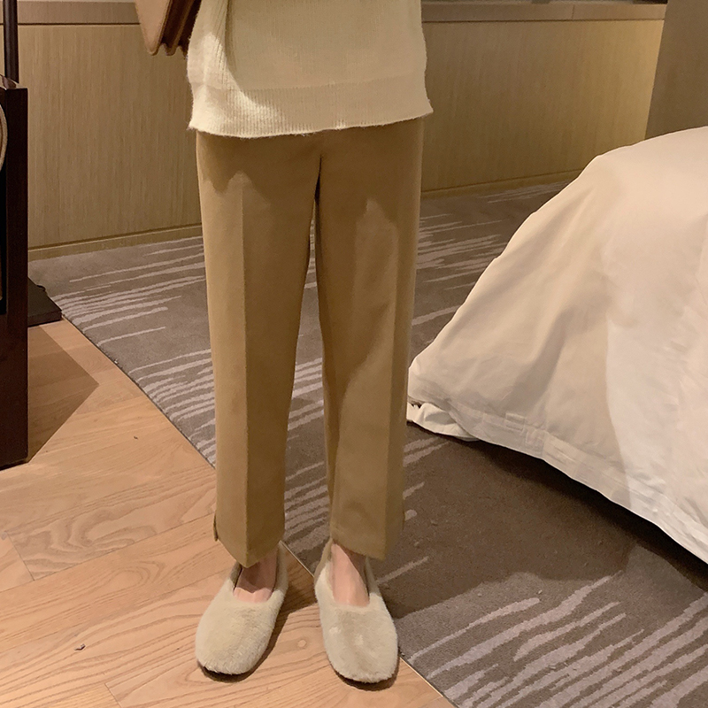 13良品小个子 闭眼入！裤型太赞！加厚开叉毛呢口袋西裤九分裤女