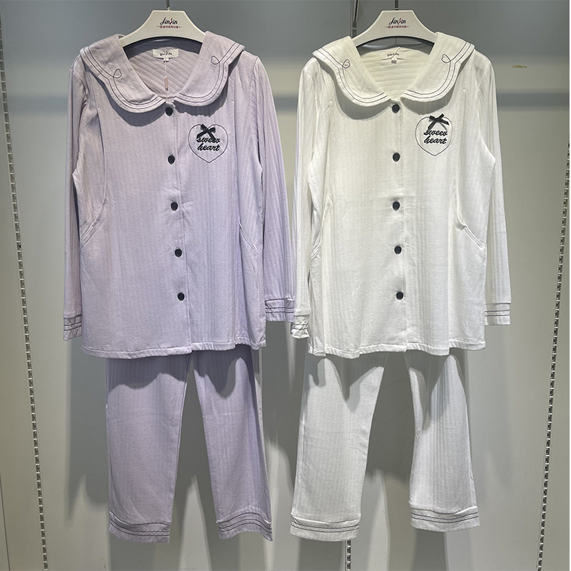 산후복 봄 가을 순면 산후 8월 수유 산모 잠옷 얇은 섹션 산모 감금 입원 9세트