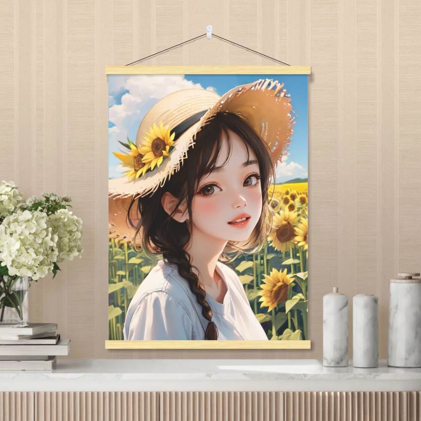 餐厅卧室客厅儿童房女孩宿舍挂画新款花卉女孩温馨小清新装饰画图片