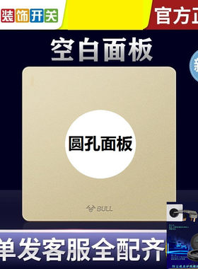 公牛大板香槟金电视背景墙出线孔