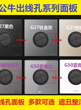 公牛G50/G53亚克力空白面板带出孔装饰遮挡盖板电视背景墙穿线G56