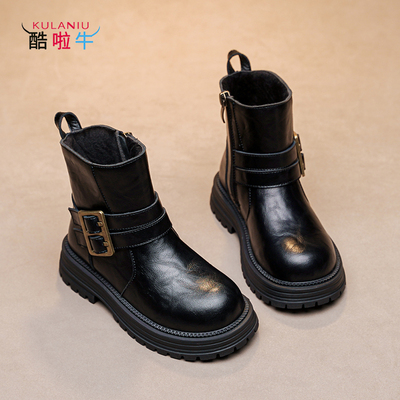 秋冬新款儿童加绒加厚马丁短靴