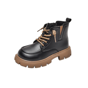 儿童马丁靴2025年秋冬新款女童靴子皮鞋加绒二棉大童短靴男童冬季