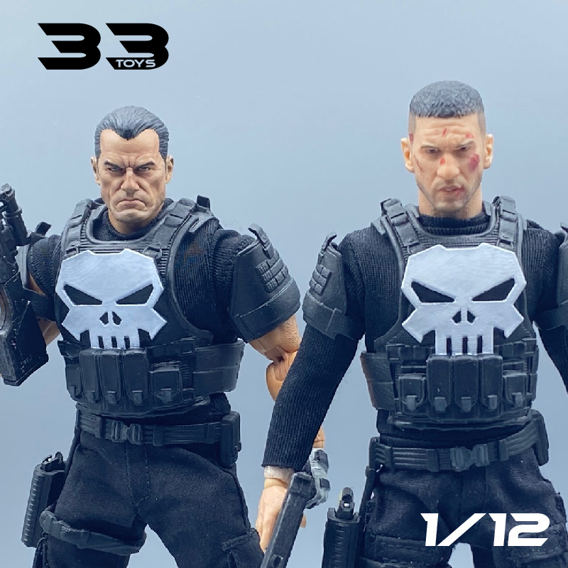 1/12 mezco惩罚者6寸散货diy人偶战术背心马甲3d打印定制