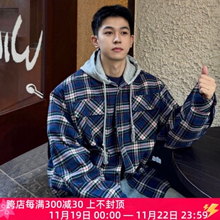 R格子双面穿宽松Vibe连帽衬衫 GRAILZ TALK 外套男 PROJECT