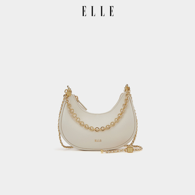 ELLE女包真皮多功能马鞍手机包