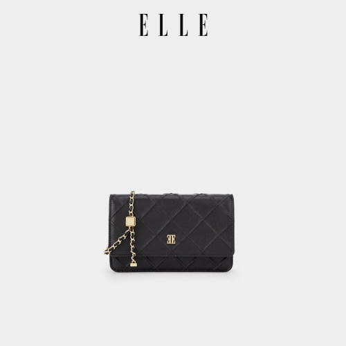 ELLE菱格链条信封手机斜挎手提包