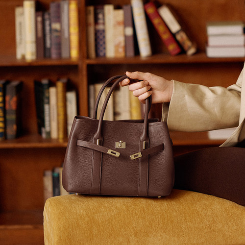 ELLE头层牛皮手提单肩斜挎包大包