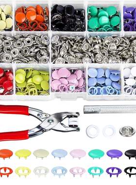 200pcs 9.5mm 10 Colors Metal Prong Snap Button Grommets Fast