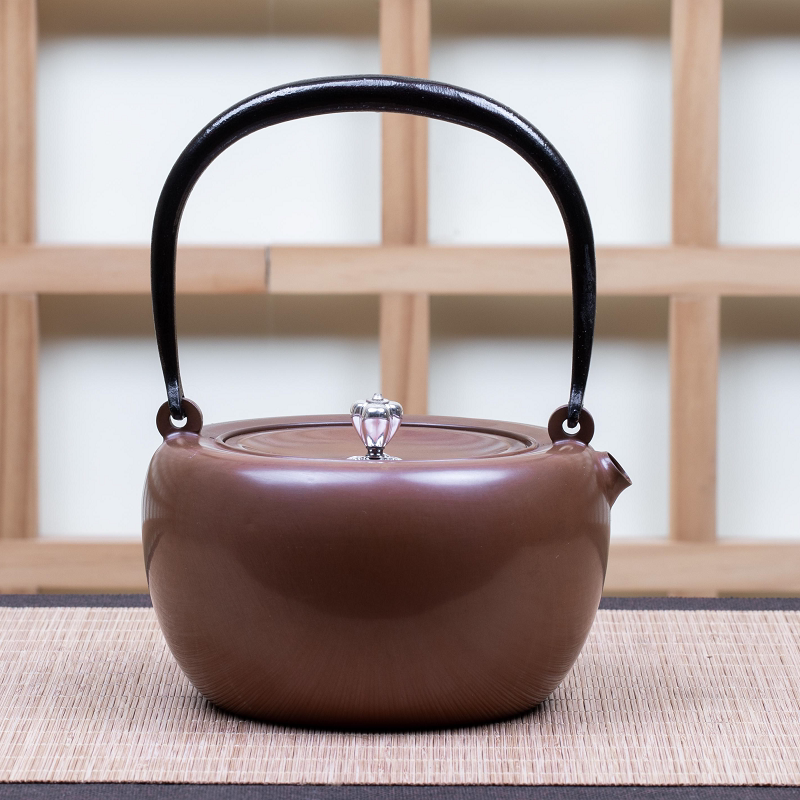 日式时尚大号新款家用送礼泡茶器具煮茶器手工紫铜壶烧水壶 玉果