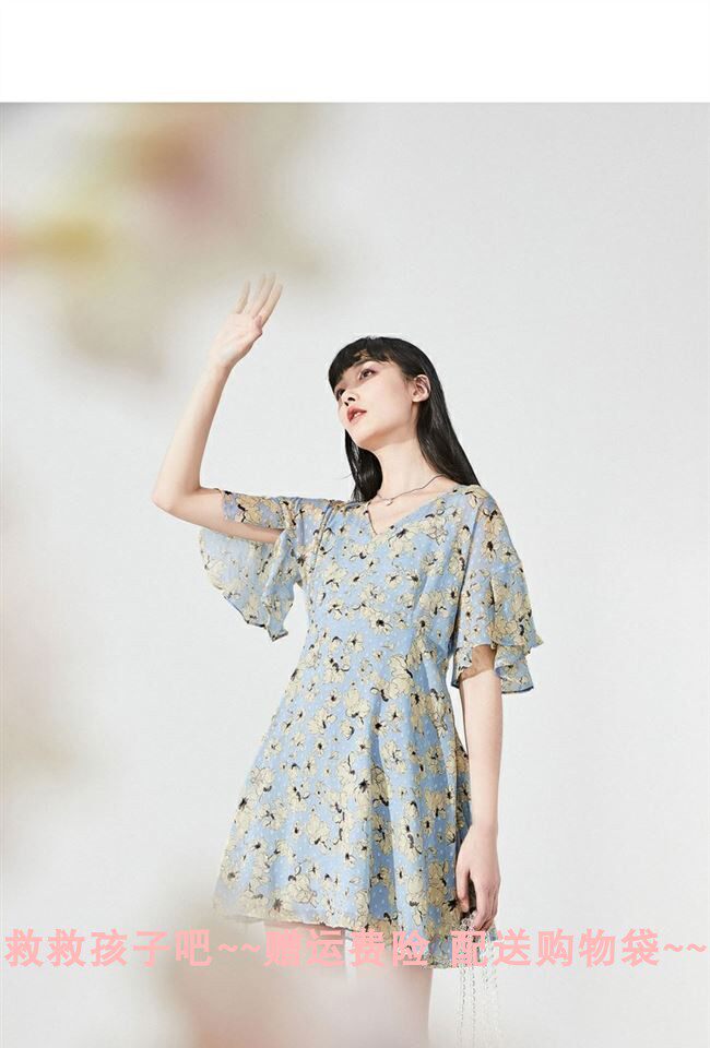 鸟家女装2022夏A1FA92894新装时尚连衣裙优雅知性休闲风A1FA92894