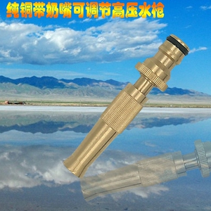 全铜高压带奶嘴可调节软管水管洗车洗地浇花高压水枪喷头