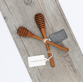 泰国进口chabatree 柚木蜂蜜棒长柄果酱棒创意搅拌棒取蜜棒无漆