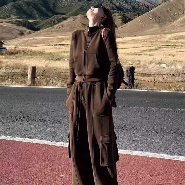 胖MM大码300斤美拉德运动套装女秋冬加绒短款卫衣+阔腿长裤两件套,女装/女士精品,时尚套装,淘宝优惠券,粉丝福利购,淘宝优惠卷