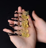 天然黄水晶十二生肖鼠牛虎兔龙蛇马羊猴鸡狗猪 钥匙扣包挂手机链