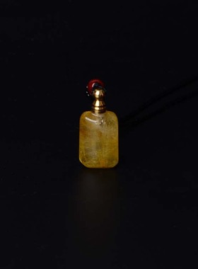 天然金发晶精油瓶招财聚财挂坠