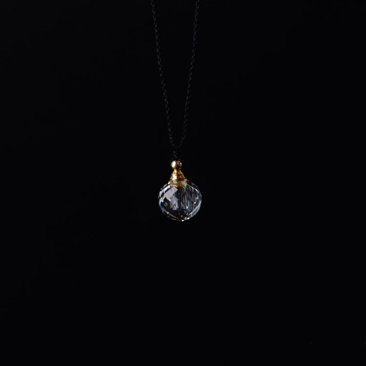 纯天然白水晶刻面香水瓶精油瓶香薰瓶 助财运 保平安 情侣吊坠