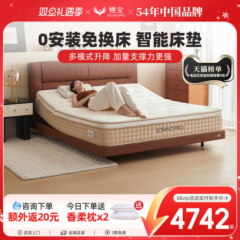 穗宝智能床多功能现代简约双人高端按摩记忆棉床垫 东方梦·云端