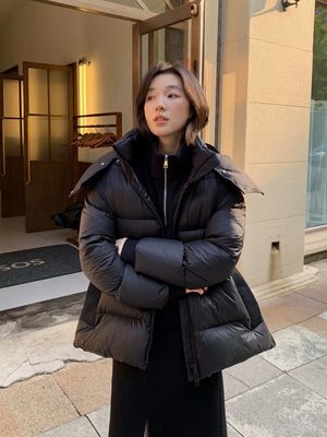 小众设计鹅绒云朵羽绒服连帽外套