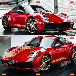适用于保时捷911Carrera车贴拉花原厂款 贴纸定制字母 卡雷拉4S改装
