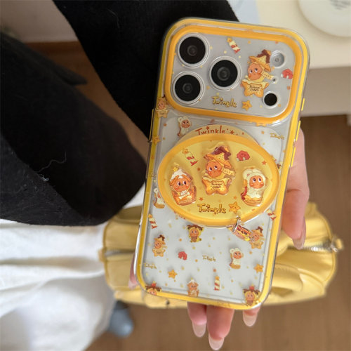 ins日韩网红卡通星星人适用苹果17磁吸支架手机壳15promax高级感少女心磁吸保护套14可爱iPhone16女款