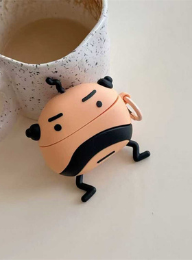 趣味丑萌日系大叔公仔苹果1蓝牙2代适用耳机壳airpods3女款pro2代挂饰airpods4代少女心苹果pro3代保护套