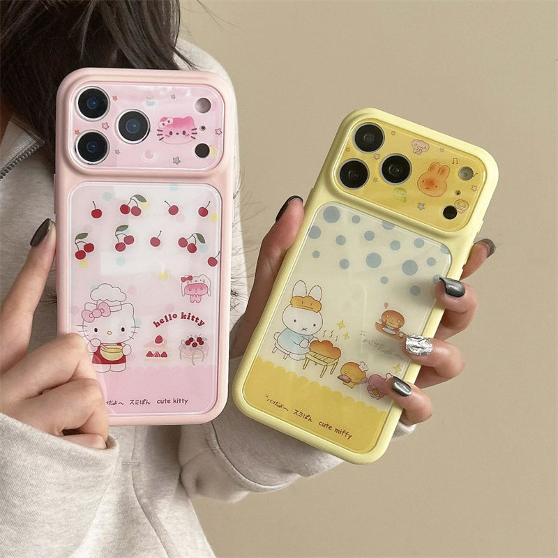 超萌可爱Kitty猫小兔子卡通适用苹果17情侣手机壳15promax高级感少女心保护套14iPhone个性16女款