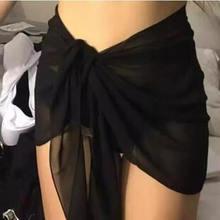 泳衣遮挡泳装 性感纱巾比基尼纱滩防晒度假海边半身裙围裙超仙 罩衫