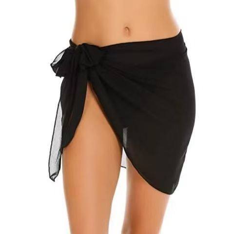 比基尼多色防走光海边游泳衣沙滩度假泡温泉外披超仙外搭纱裙裹裙