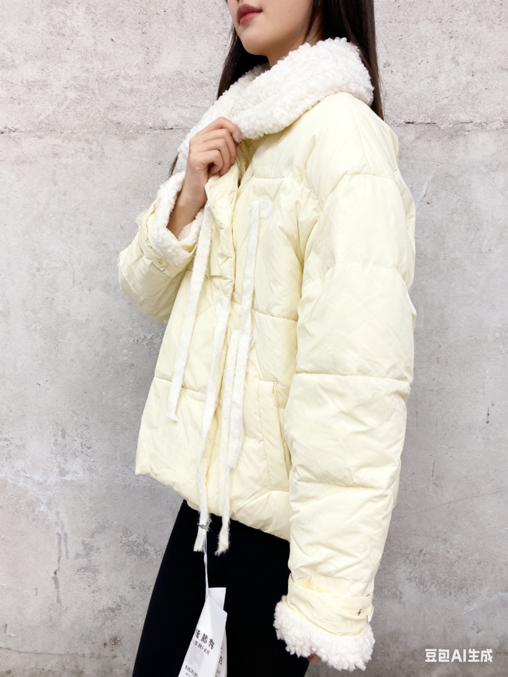 0001短款羊羔毛羽绒棉服女冬季2025新款小个子面包服上衣外套