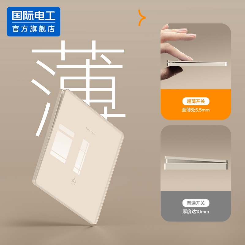 国际电工官方正品镜面双控开关