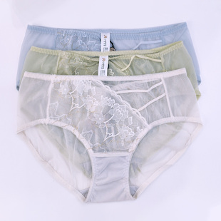 六月玫瑰6317K正品文胸配套内裤液化钛低档抗菌舒适网纱刺绣裤衩