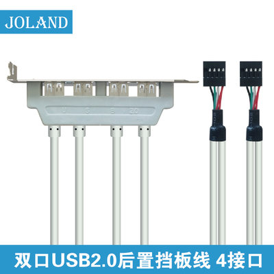 USB2.0扩展线台机USB4口扩展线挡板9针延长线4口USB2.0长250mm