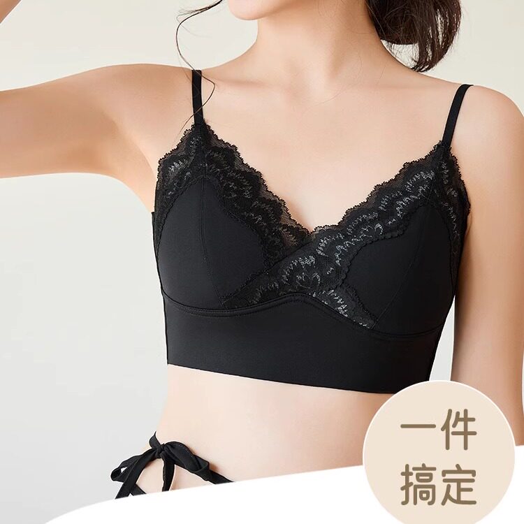 2505法式仙女美背内衣女新自带胸垫兔穿文胸无钢圈内搭吊带小背心