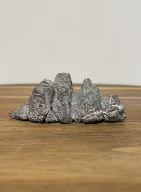 天然英石山形摆件 文房用品笔架山笔搁桌面摆件 原石原底 可平放