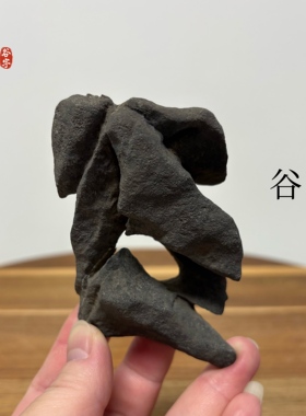 虚怀若谷 文字石天然太湖毛石 书桌茶桌石头摆件 原石原皮 无底座